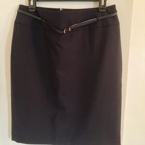 Liz Claiborne Black Pencil Skirt with Slim Accent Belt